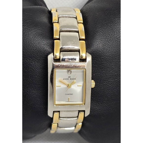Women\'s AK Anne Klein Diamond White Dial Silver Gold Tone Bracelet Band Watch 04 main image 9